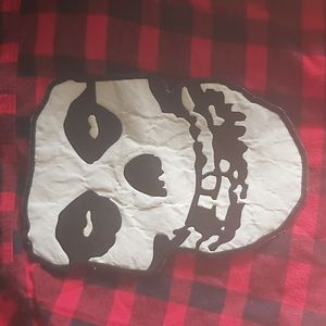 7-8 Kids Punk Misfits Goth Skater Cotton Flannel Button Up Shirt